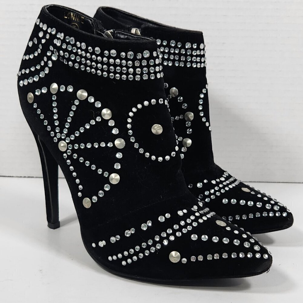 Lauren Lorraine Rhinestone Lonnie Ankle Boots Size 7